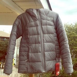 The North Face Girls Double Down Hoodie Silver